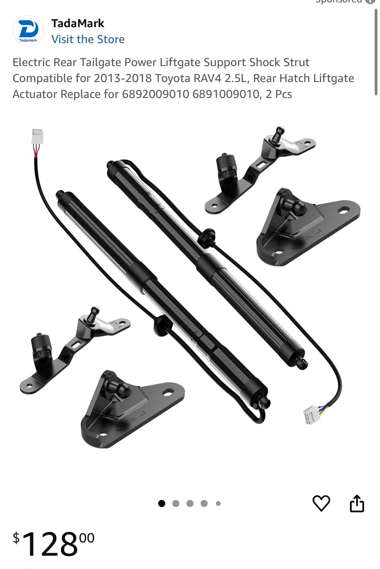 Fits 2013-2018 Toyota RAV4 Pair Rear Electric Power Liftgate Support Struts