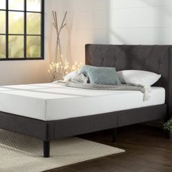Queen Size Dark Grey Bed Frame 
