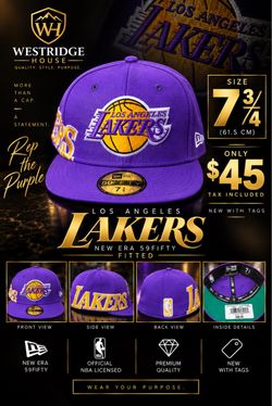 New Era 59Fifty LA Lakers Fitted Hat 7 3/4