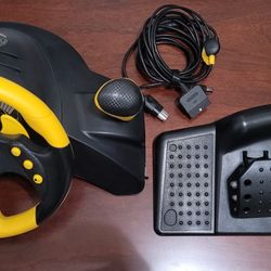 Mad Catz MC2 Universal Racing Wheel & Pedals – PS2 / Xbox / GameCube Compatible – Fully Tested