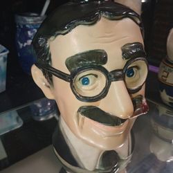 1977  Heritage China, Ezra  Brooks  Liquor Bottle. In The Likeness Of Groucho Marx