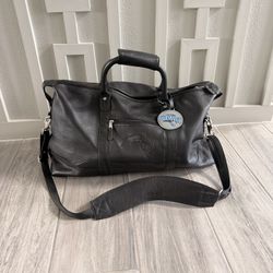 NBA Orlando Magic Black Leather Duffel Bag