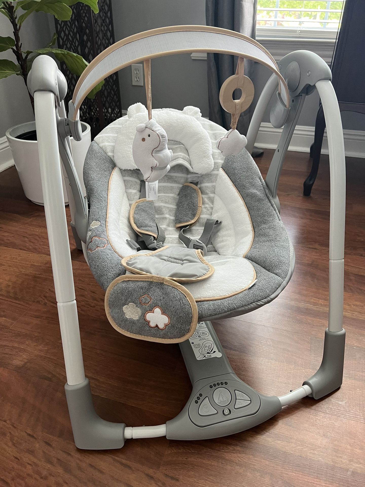 Ingenuity Boutique Collection Deluxe Swing 'n Go Portable Baby Swing - Bella Teddy