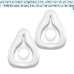 Replacement Cushion Compatible with ResMed AirFit F20 CPAP Mask – Soft Silicone, Secure Seal, Easy Replacement, Large-2pcs 