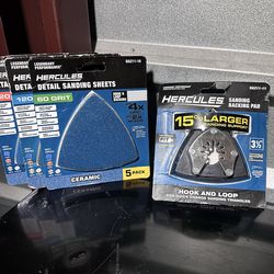 Hercules Oscillating Tool Sanding Attachment with Three Grit Packs