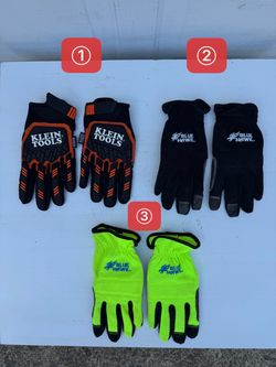 3 pairs of brand-new work gloves: Klein Tools + Blue Hawk