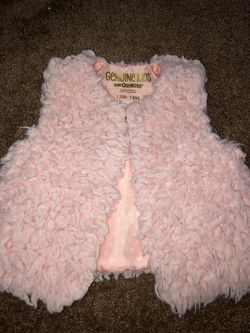Girls pink fur vest