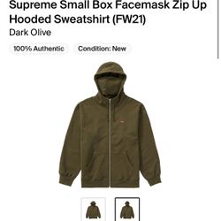 Supreme Face Mask Small Box Logo Zip Up