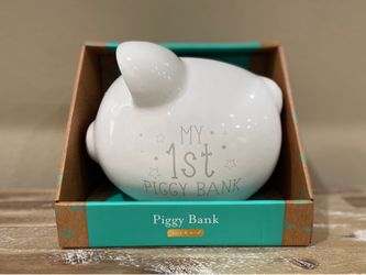 Decorative White Porcelain My First Piggy Bank