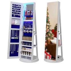 White Body Mirror And Jewelry Storage