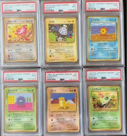 1998 Japanese Pokémon Vending Series PSA 9 Lot – 6 Vintage Cards