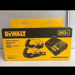 DeWalt 2 Brand New Genuine 5AH Batteries Plus Charger 