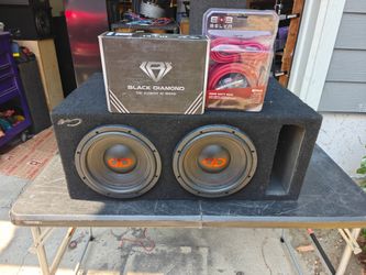 Digital Designs 10" subs in nice ported box with amp and wiring kit