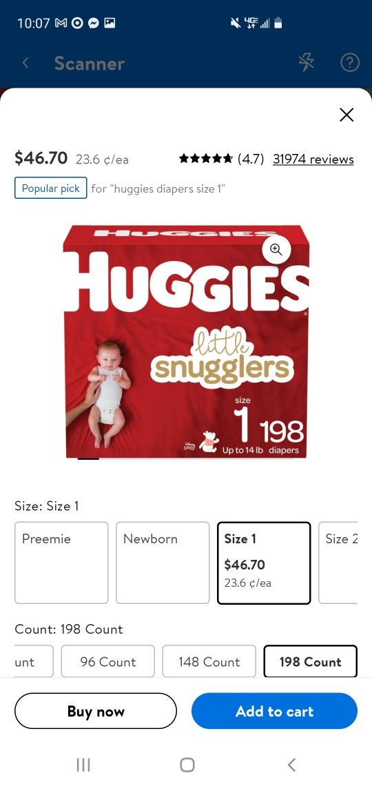 Huggies Snugglers 198 Count Never Opened 