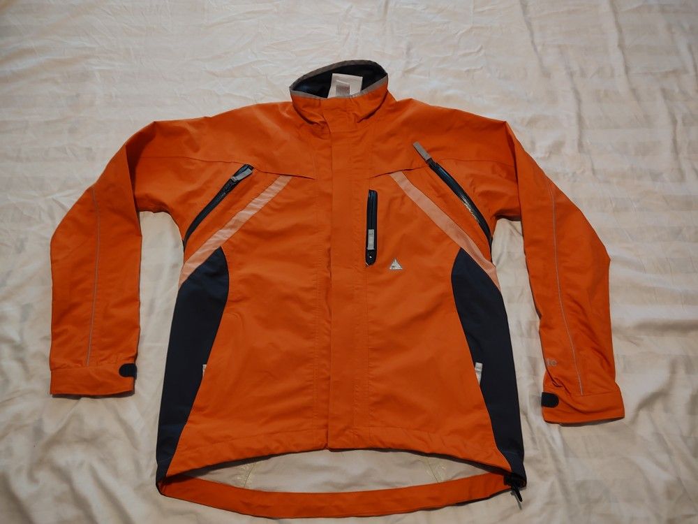 Cyclite Cycling Rain Jacket Mens Xs Orange Reflective