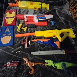 Nerf Lot With Miscellaneous Toys