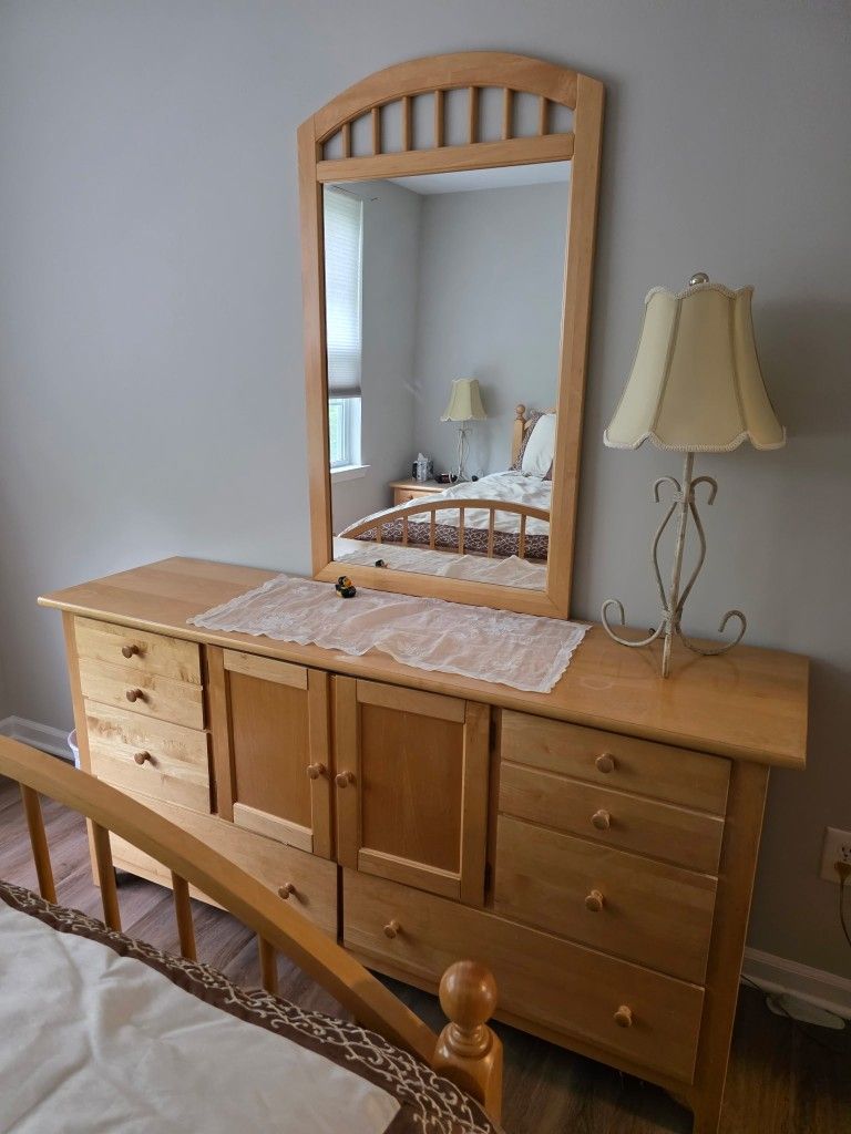 Beautiful Bedroom Set With Queen Size Bed, Night Stand and chest of Drawers