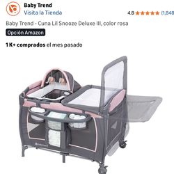 Corral/cuna Baby Trend Lil Snooze Deluxe III rosada