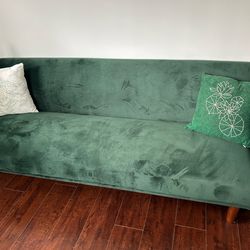 Green Velvet Convertible Sofa