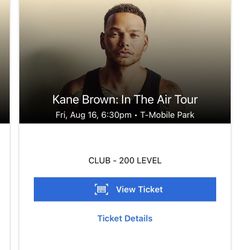 2 Tickets To Kane Brown Concert In Seattle 