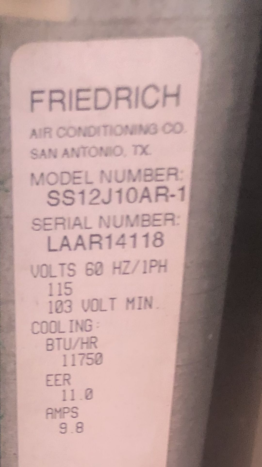 Friedrich Air Conditioner, A Power House In Excellent Working Condation