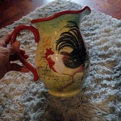 Certified International Susan Winget  Le Rooster Large Pitcher 