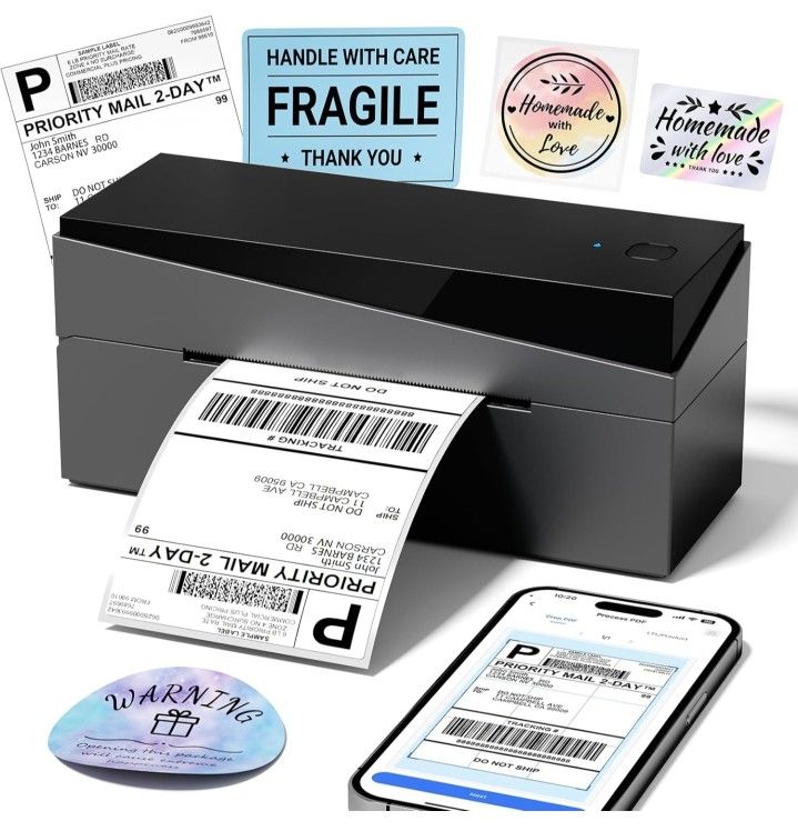 Bluetooth Shipping Label Printer 4x6, 249BT Thermal Label Printer 4x6