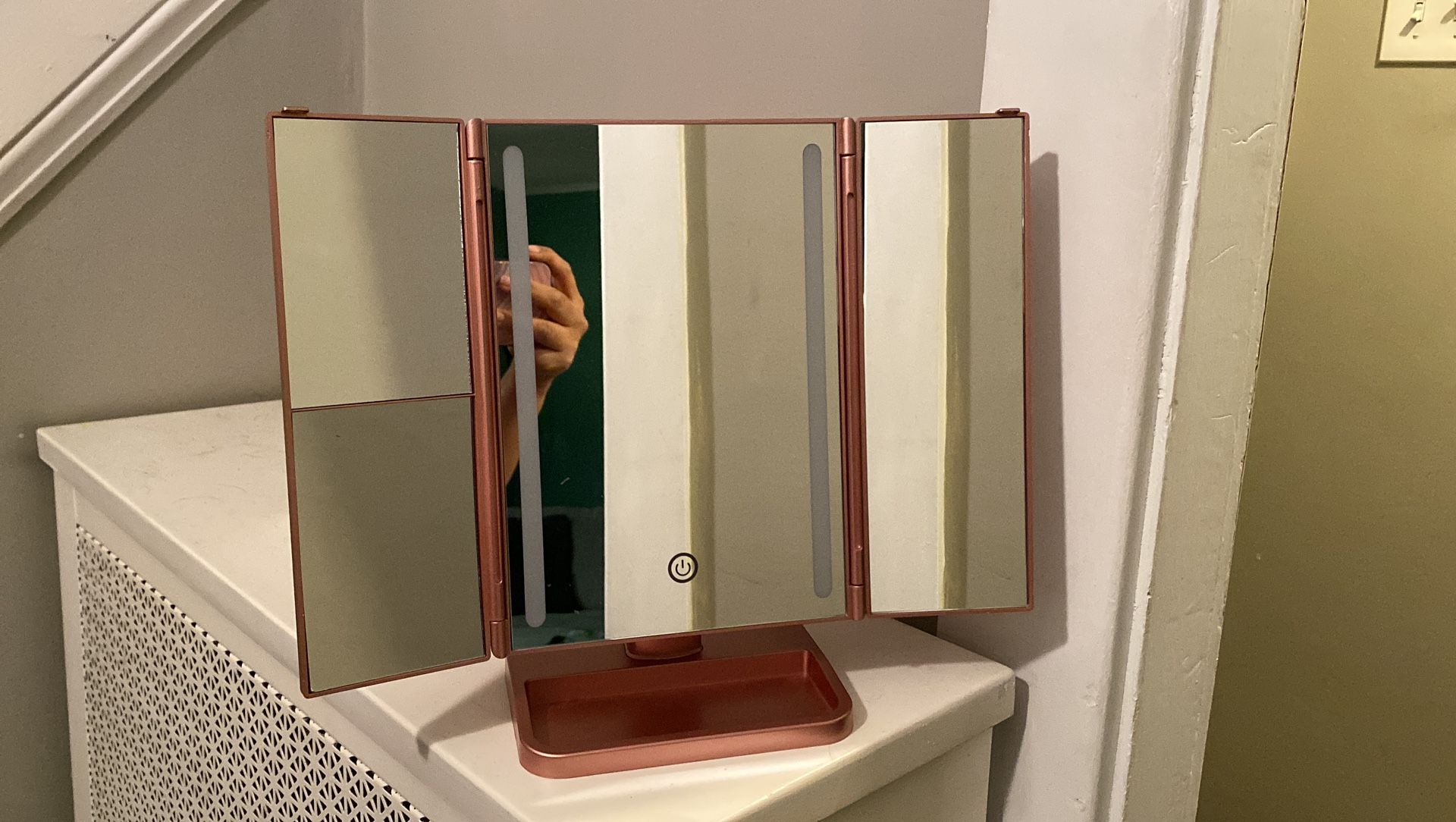 Rose Gold Make Up Mirror With Lights  