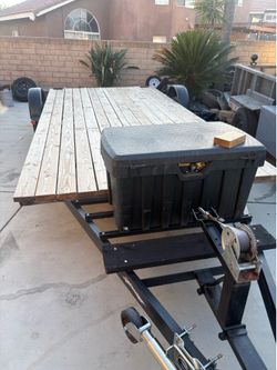 Flat bed Trailer 14 ft long 7 feet wide in between fenders with NEW Pink and NEW LED Lights ready to tow  Razor  or small golf cart or quads or buildi