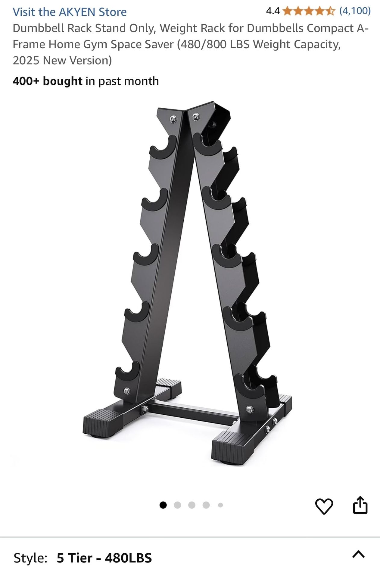 New Dumbbell Tree Rack capacity 480 pounds