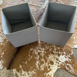 Two Foldable Grey Bins 