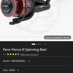 Penn Fierce III Live Liner Reel + Ugly Stik GX2 Rod Combo – Includes 2 Extra Handles