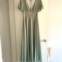 Sage Green Wedding Guest Dress (Medium)