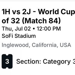 World Cup Round Of 32 - 3 Tickets