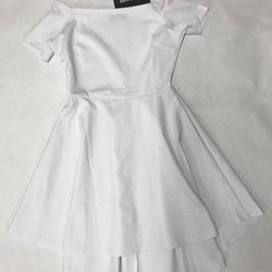 High Low Cocktail White Dress {619}.[Parma]