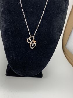 Stainless steel silver necklace with heart pendant