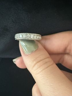 14kt white gold diamond band ring 11 diamonds .55ct 