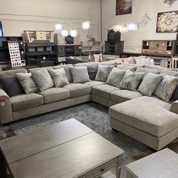 Extra Large 4 Pcs Sectional, Delivery Available, Pewter Color, SKU#1039504-4P-R