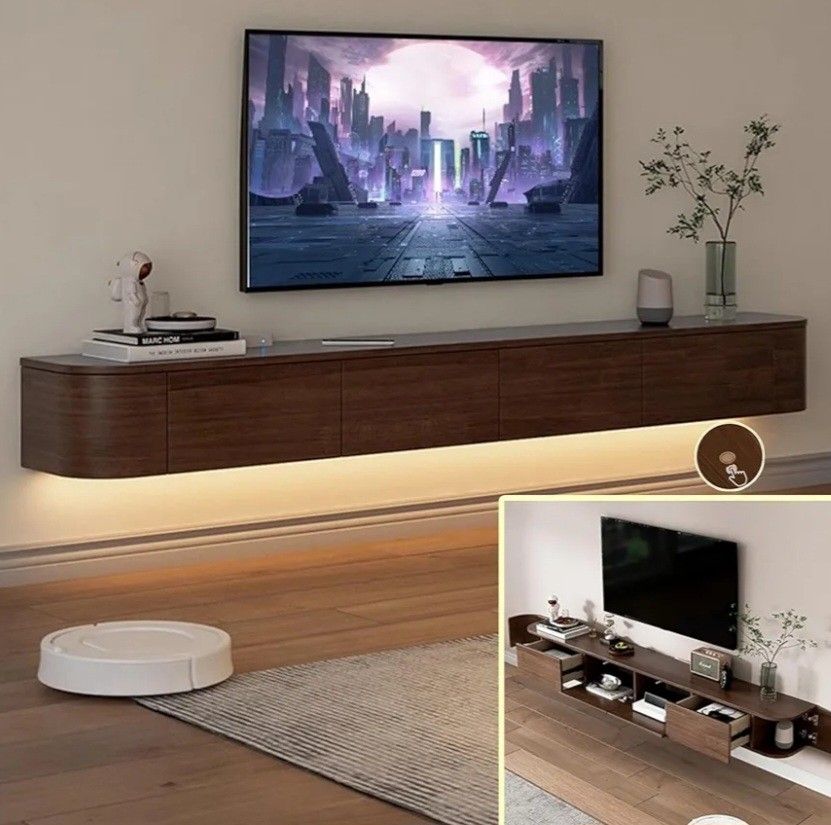 BRAND NEW
Brand: LXDXIOY
Floating TV Stand Large Floating TV Shelves Wall Mounted Multi Storage Compartment TV Media Console Floating TV Cabinet Benc