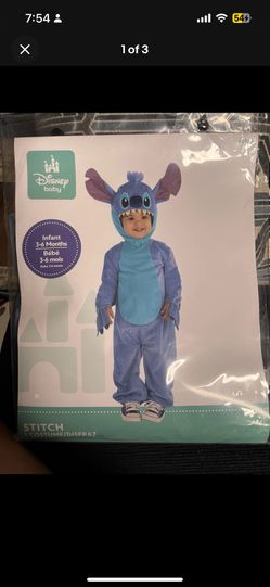 Disney Baby Stitch Costume Infant 3-6 Months NWT Hoodie & Jumpsuit