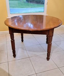 Antique Solid Wood Round Table 42"