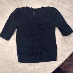 Gap Brand Dark Green Ruched Short Sleeve Too. Girls Size Large