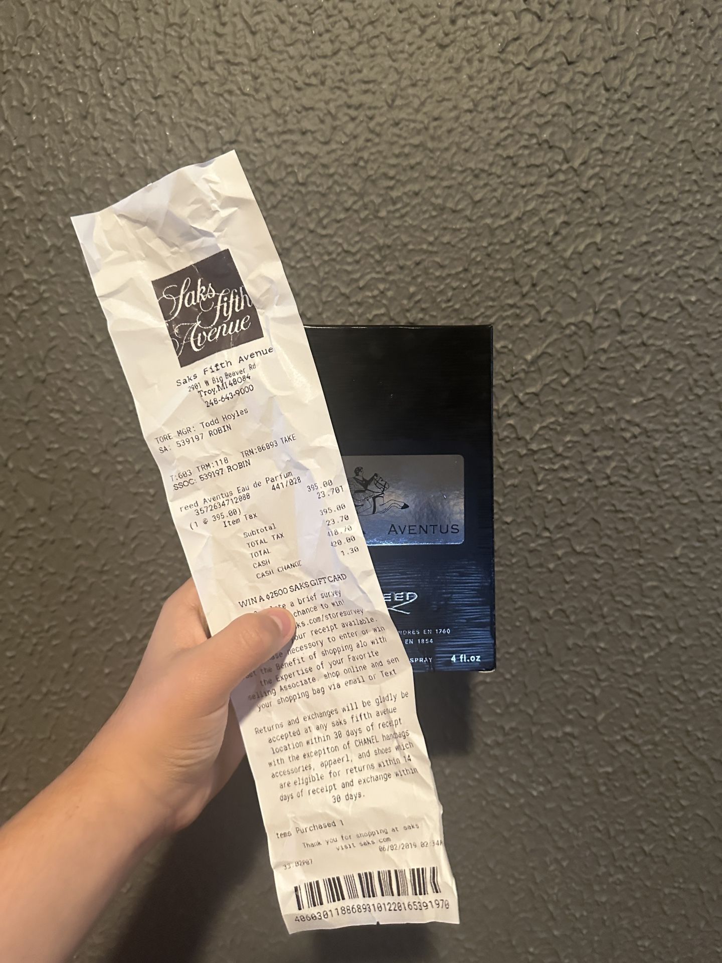 Creed Aventus Eau 4oz