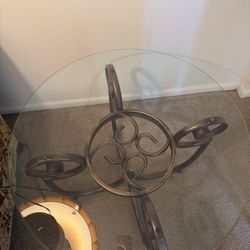 Glass Top Round Side Table
