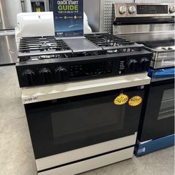 🔥Bespoke 30 in. 6.0 cu. ft. 5 Burner Smart Slide-In Gas Range with Air Fry 