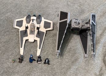 Lego Mandalorian Fang Fighter vs. Tie Interceptor