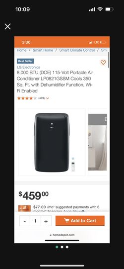 8000 BTU Portable A/c
