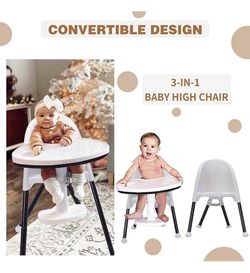 FUNNY SUPPLY 3 in 1 Cute Folding High Chair Perfect Modern Space