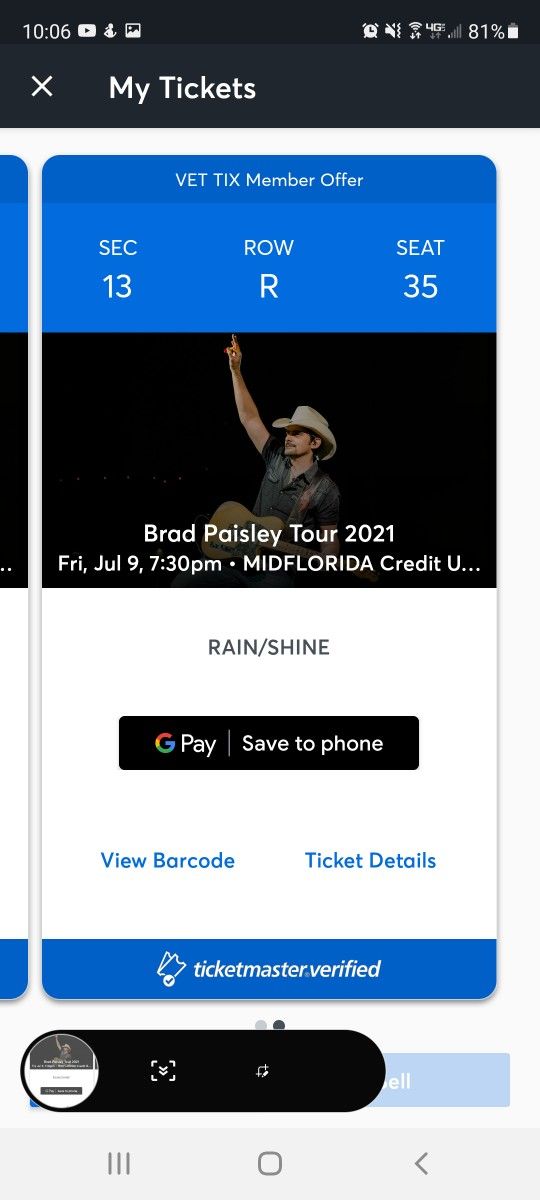 Brad Palsey Tickets