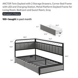 New Twin storage bed